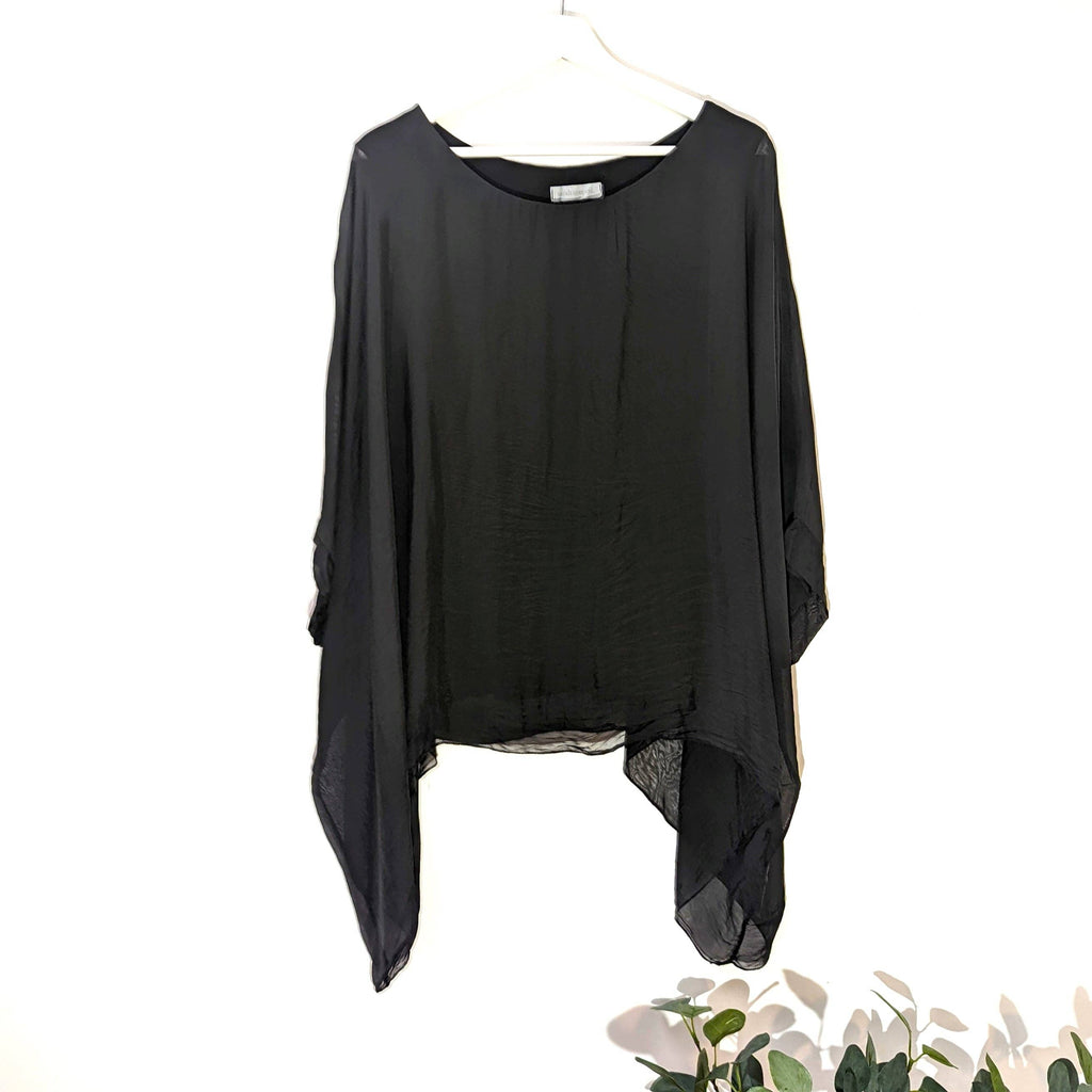 Plain silk tunic with comfortable attached undergarment (O/S): GRN