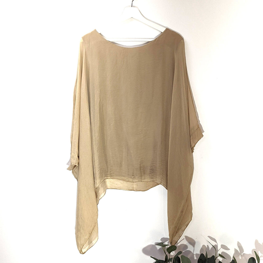 Plain silk tunic with comfortable attached undergarment (O/S): GRN