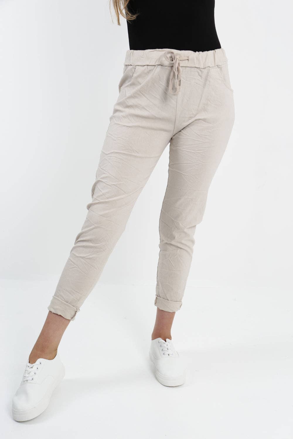 Womens Plain Magic Pants Italian Multi Colours: Teal / One Size (UK 16-20)