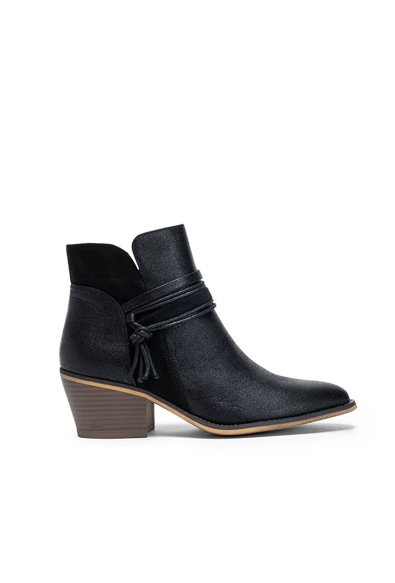 Metallic Ankle Boots with Tied Laces and Pompom (Ref: F6970): Green / 36-41 (223221)