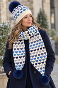 Zelly blue heart bobble hat