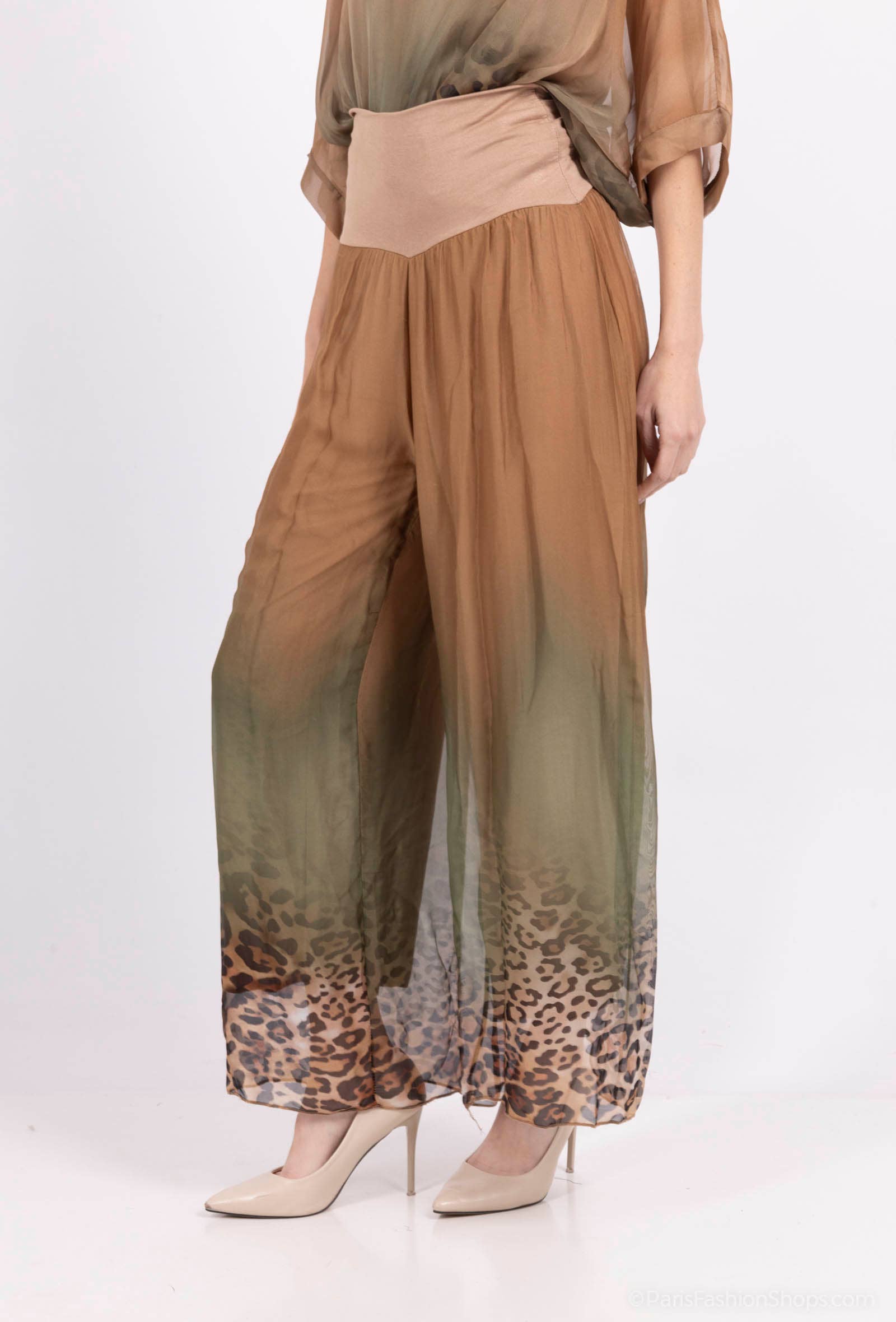 Silk Trousers 20568: Pink