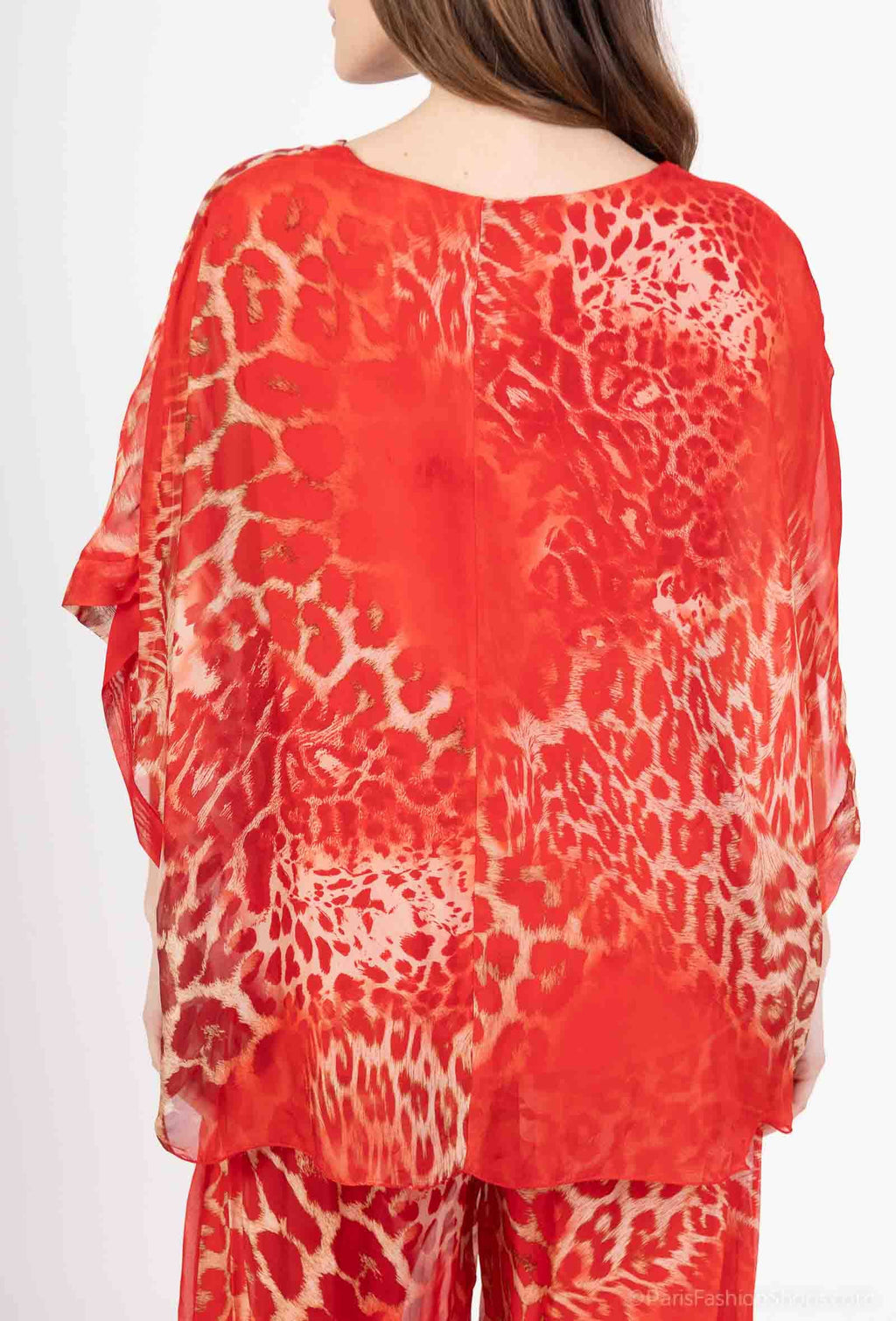 Silk Leopard Top 50491: Jeans