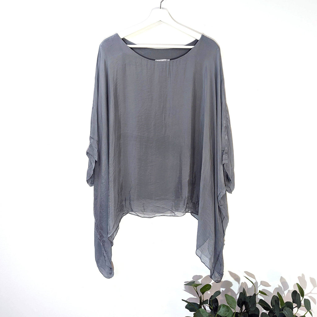 Plain silk tunic with comfortable attached undergarment (O/S): GRN