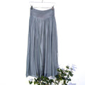 Straight leg silk blend trousers with stretchy waist band: MGRY