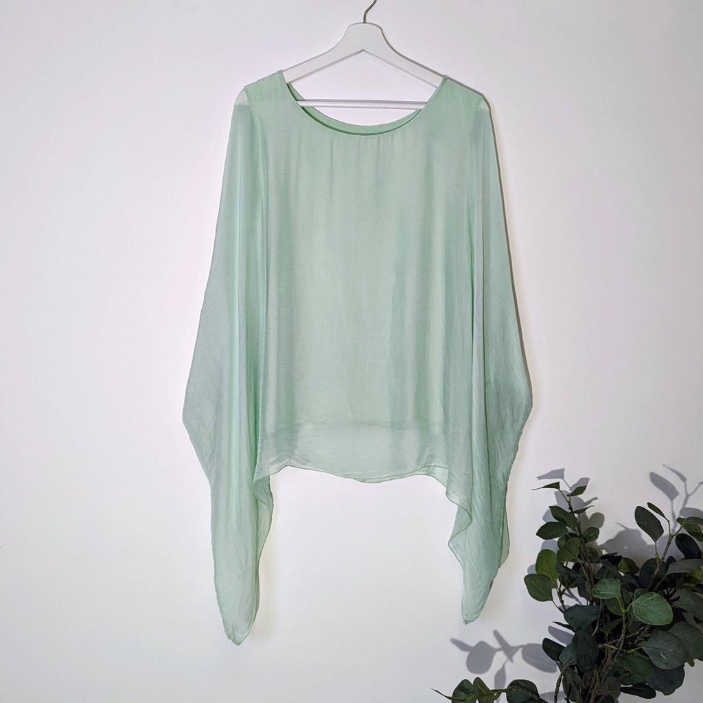 Plain silk tunic with comfortable attached undergarment (O/S): GRN