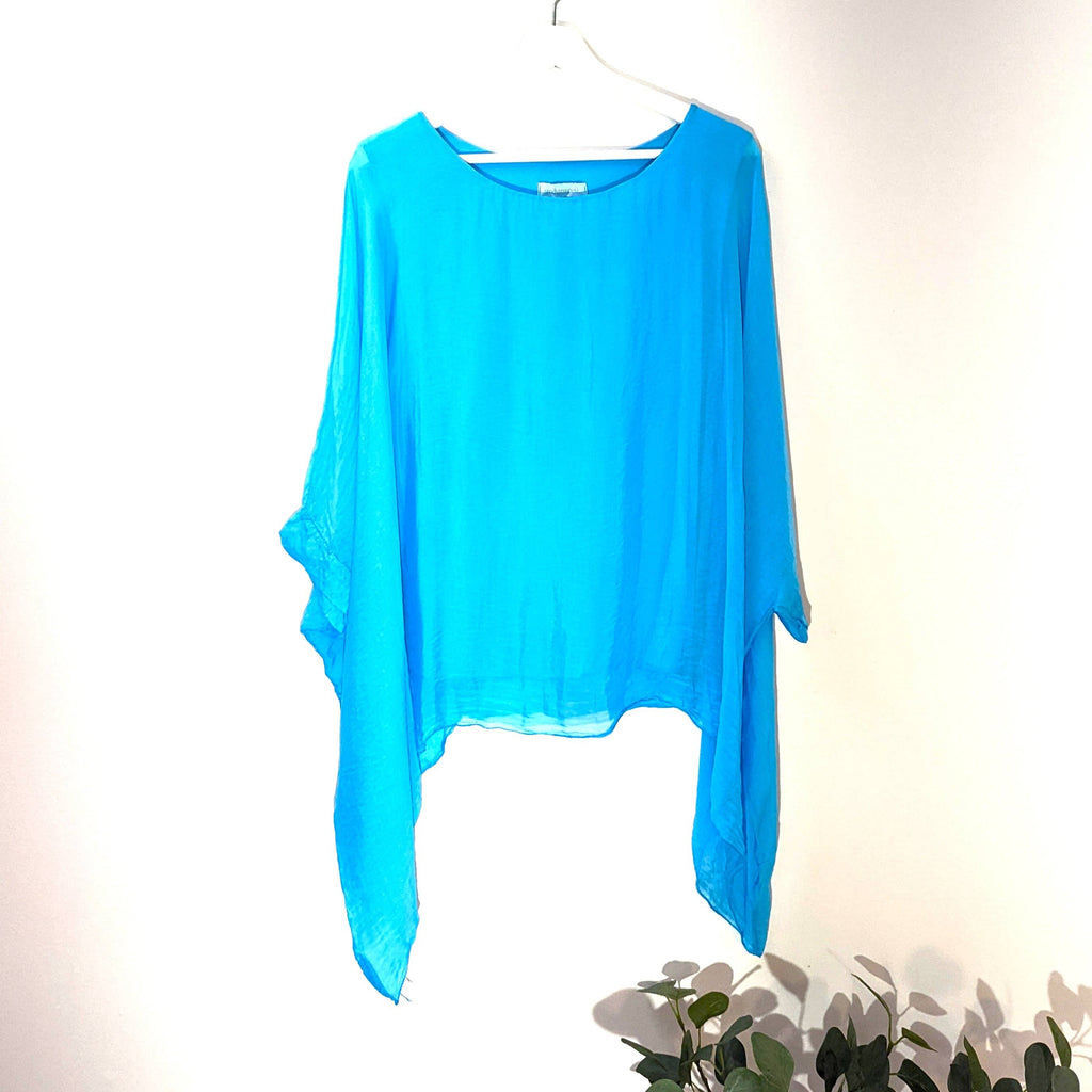 Plain silk tunic with comfortable attached undergarment (O/S): GRN