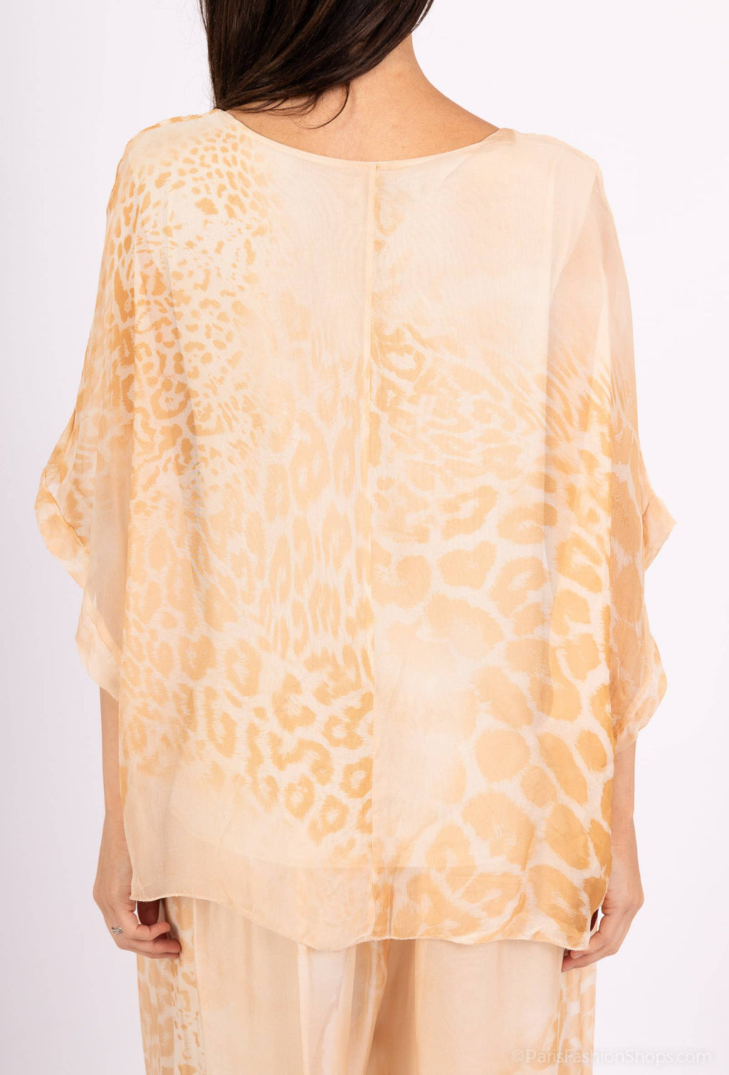 Silk Leopard Top 50491: Jeans