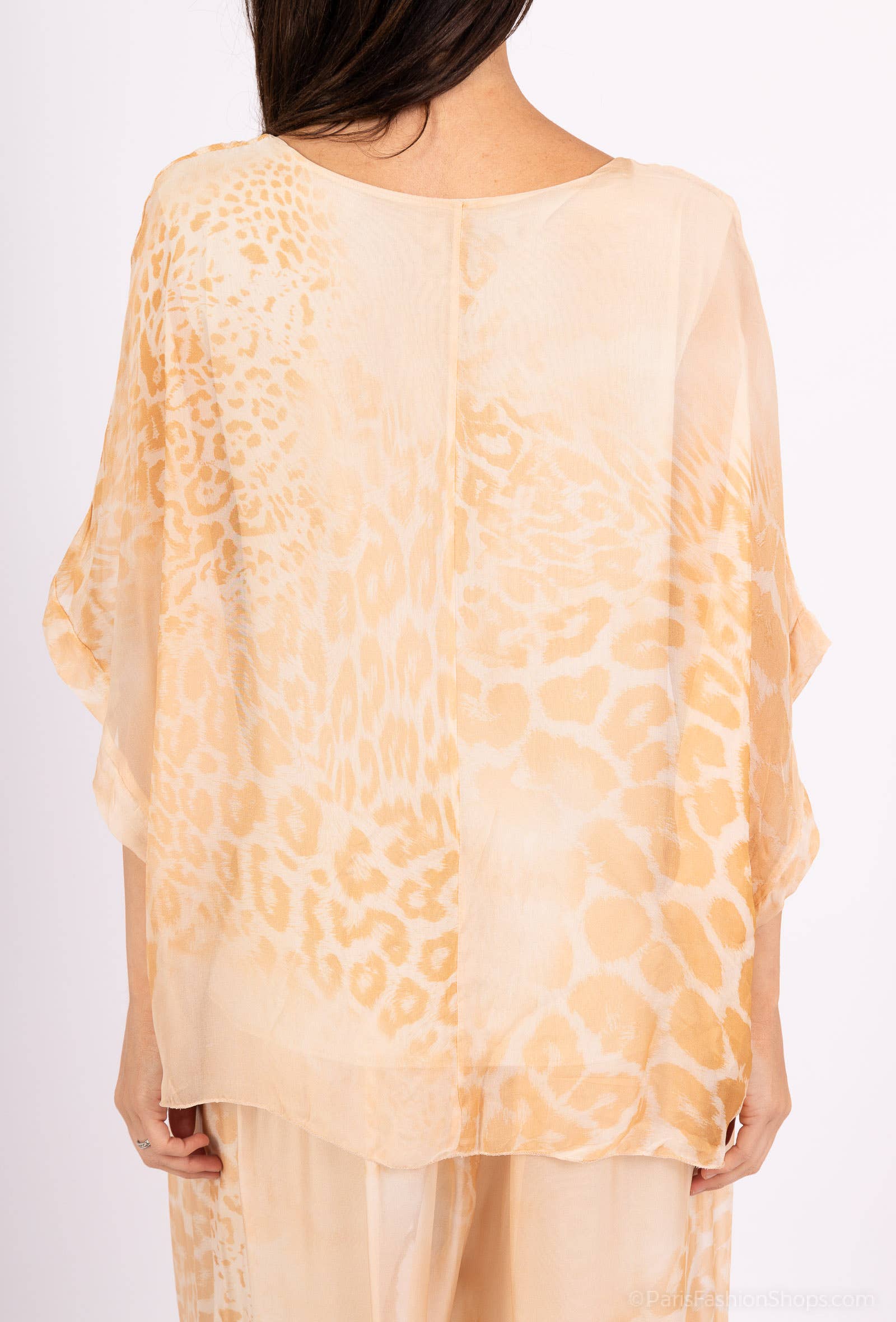 Silk Leopard Top 50491: Jeans