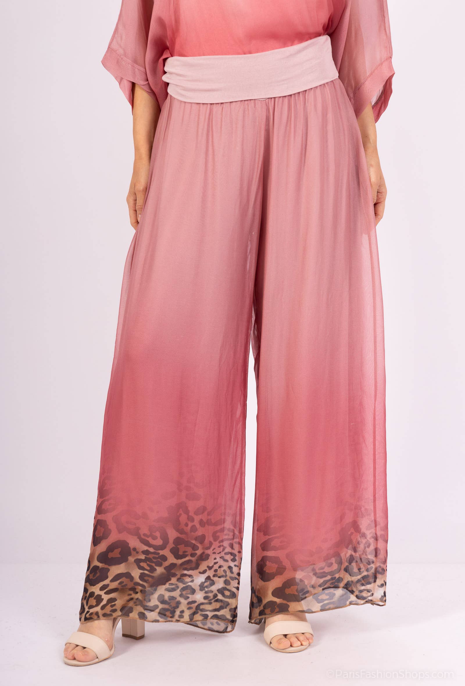 Silk Trousers 20568: Pink