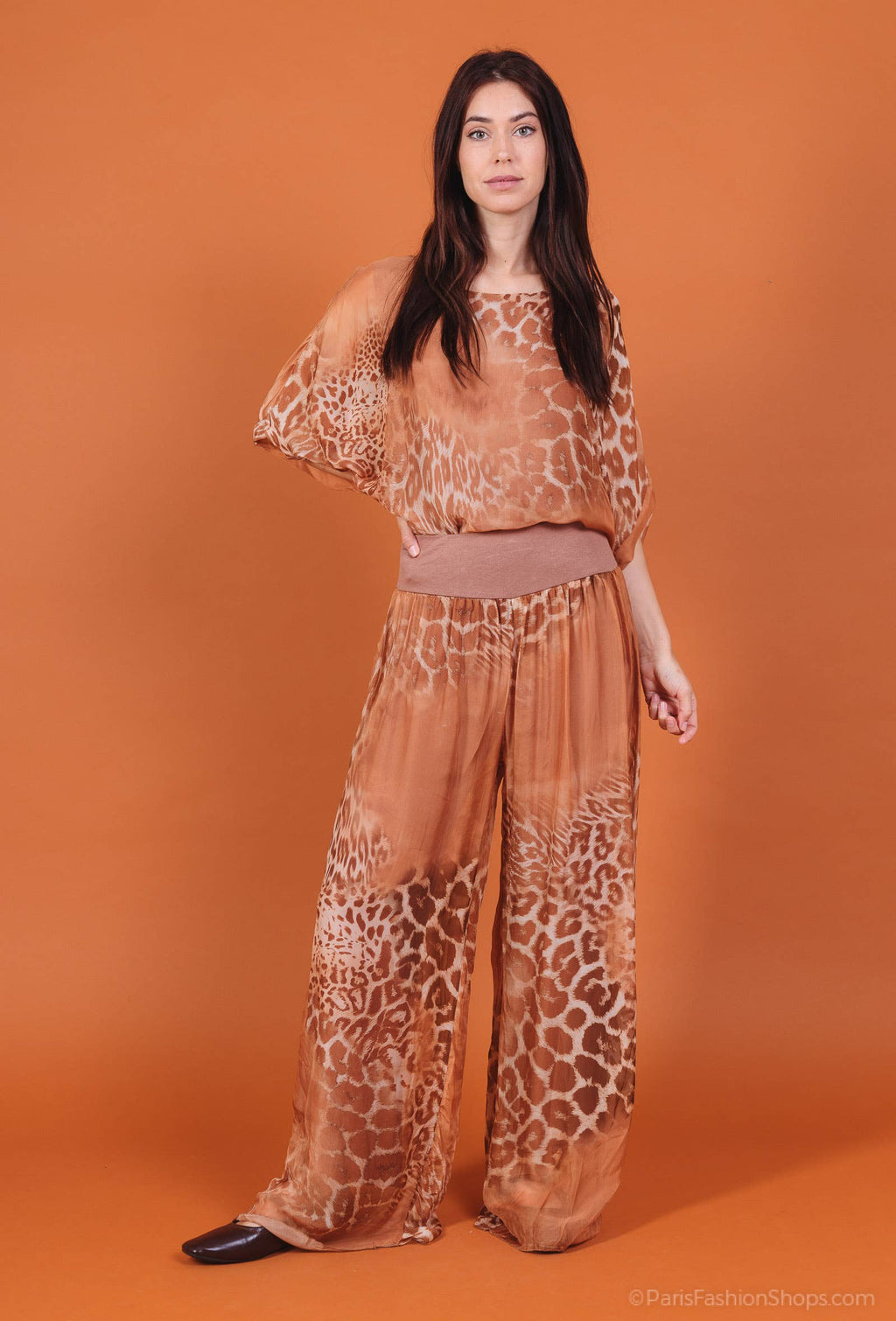Leopard Silk Pants 20572: Jeans
