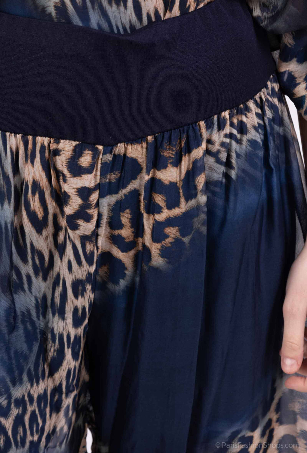 Leopard Silk Pants 20572: Camel