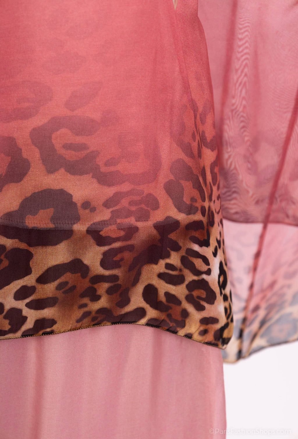 Leopard Print Silk Top 50489: 30% silk 70% viscose / Camel / One size