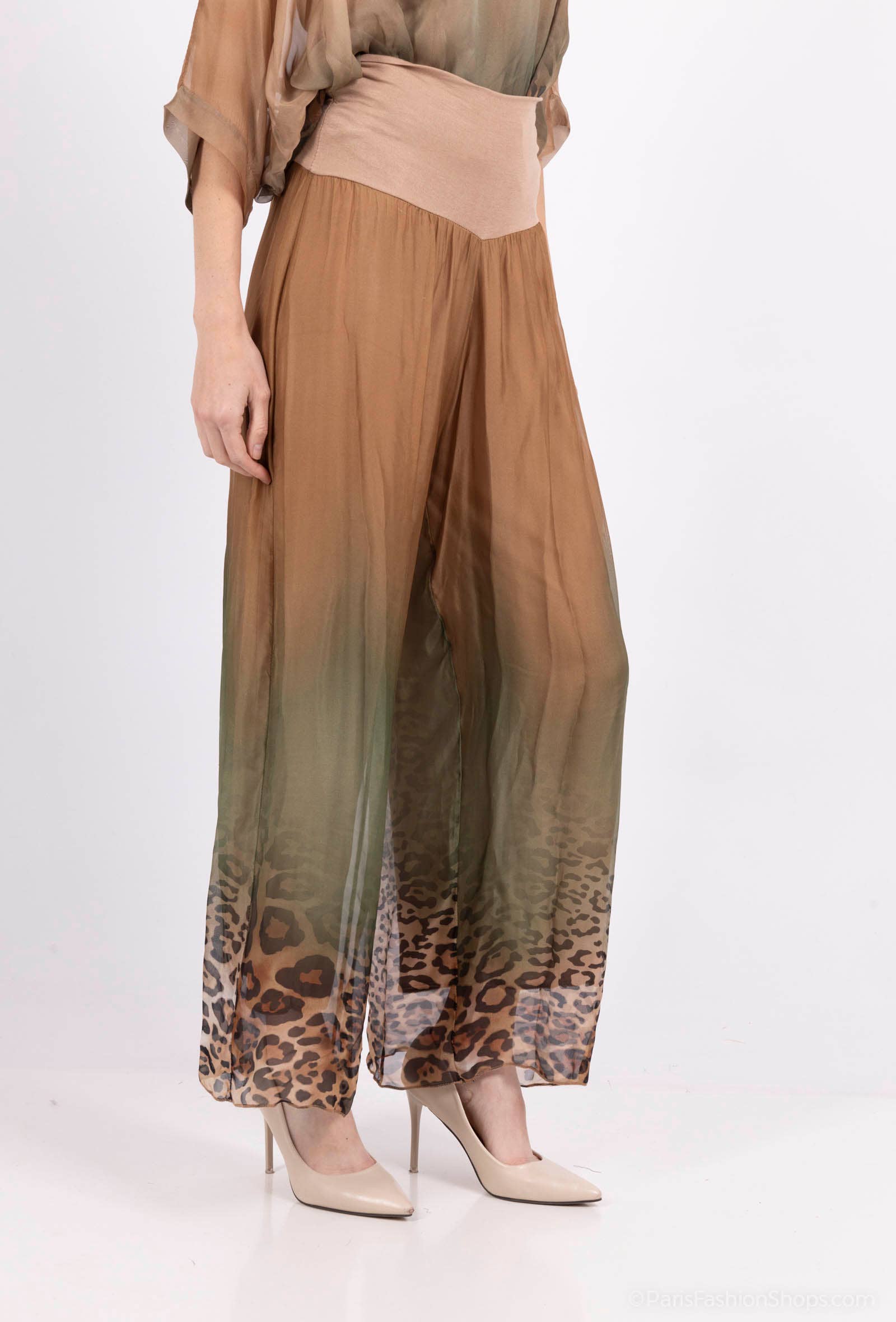 Silk Trousers 20568: Dark Blue