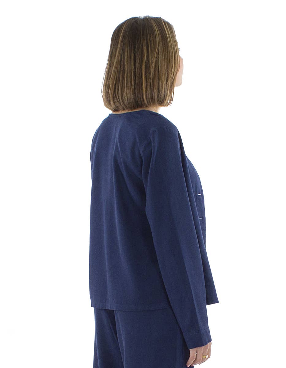 Jackets-WOMEN-VE17713: Natural / Light chic jacket with pocket, cotton / L