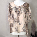 Silk blend animal fusion digital print box top (M): Beige