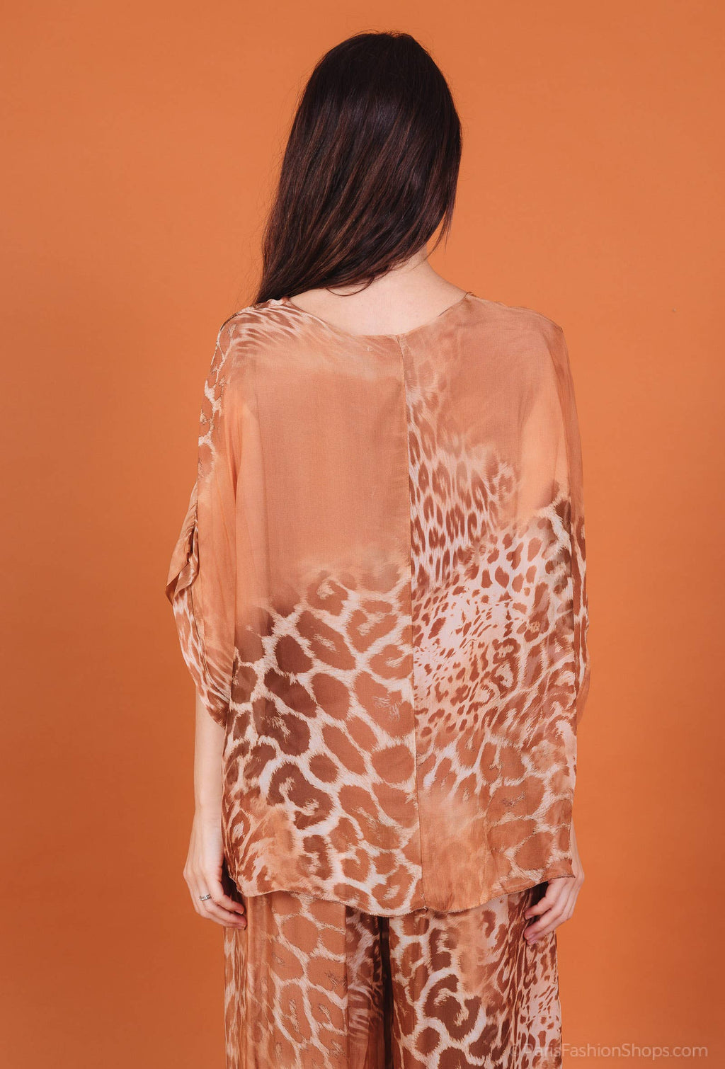 Silk Leopard Top 50491: Jeans
