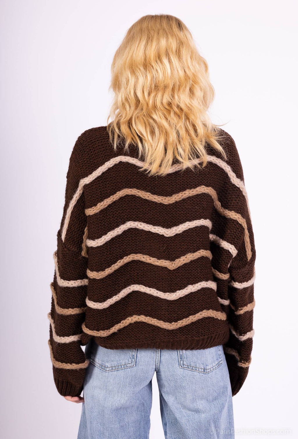 Mohair wave cardigan 13423: 10% mohair 20% nylon 70% acrylique / Kaki / Taille unique