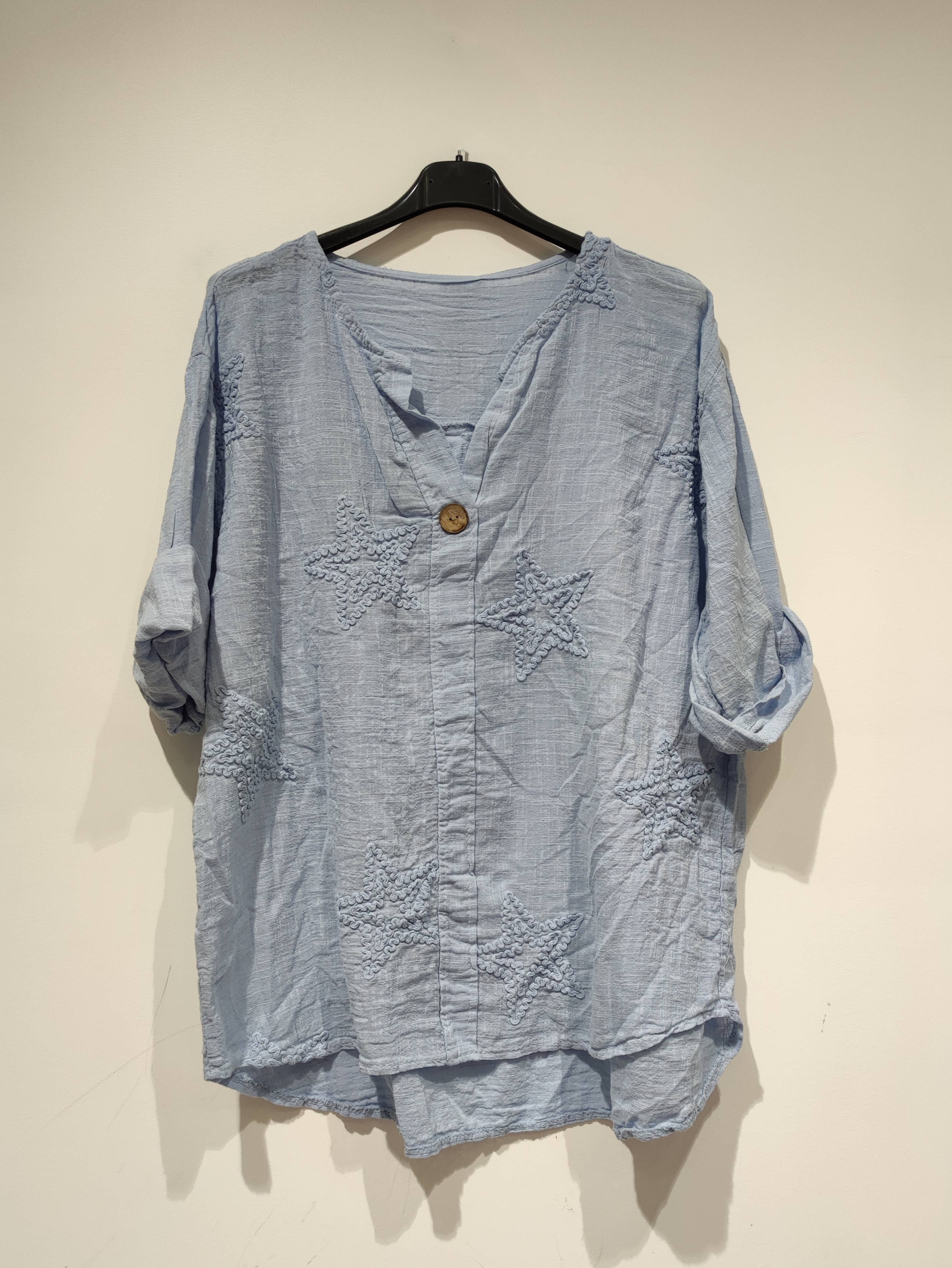 LISA Star Blouse - PE25: White / YOU(36-46)