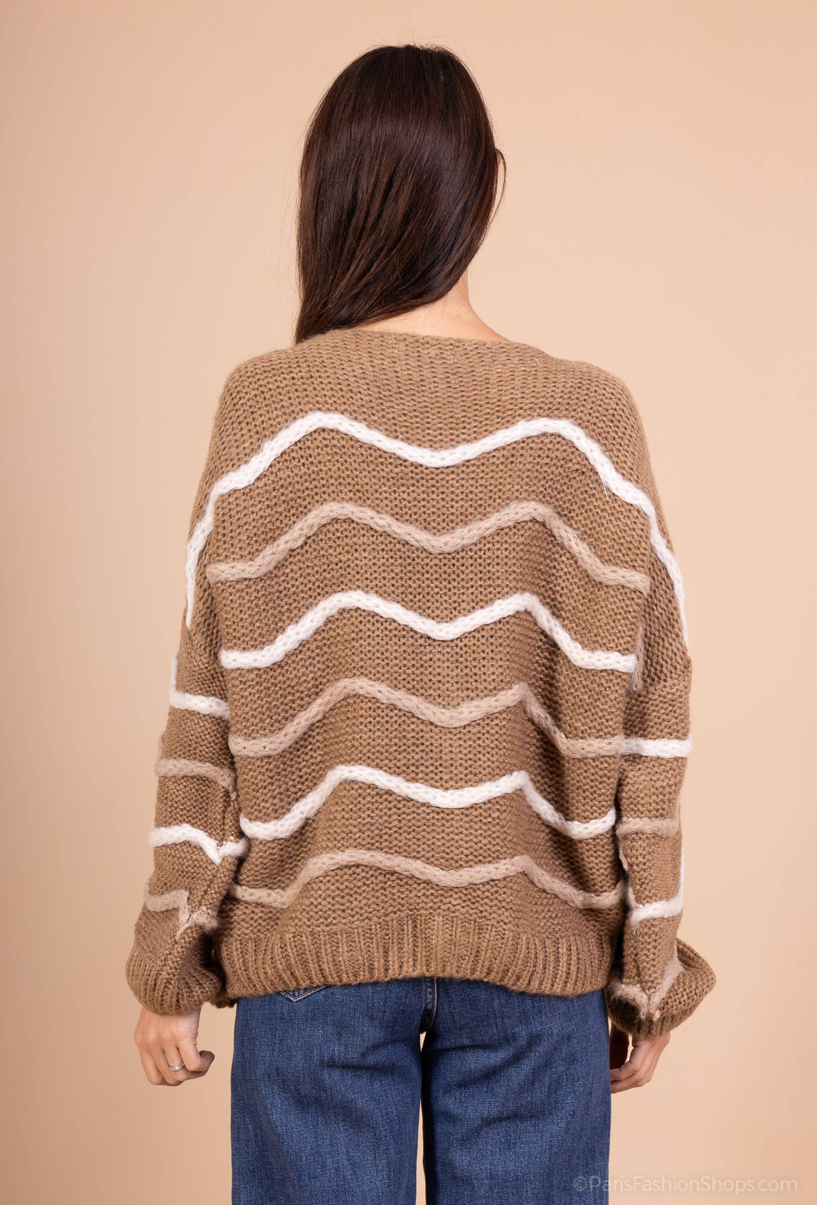 Mohair wave cardigan 13423: 10% mohair 20% nylon 70% acrylique / Kaki / Taille unique
