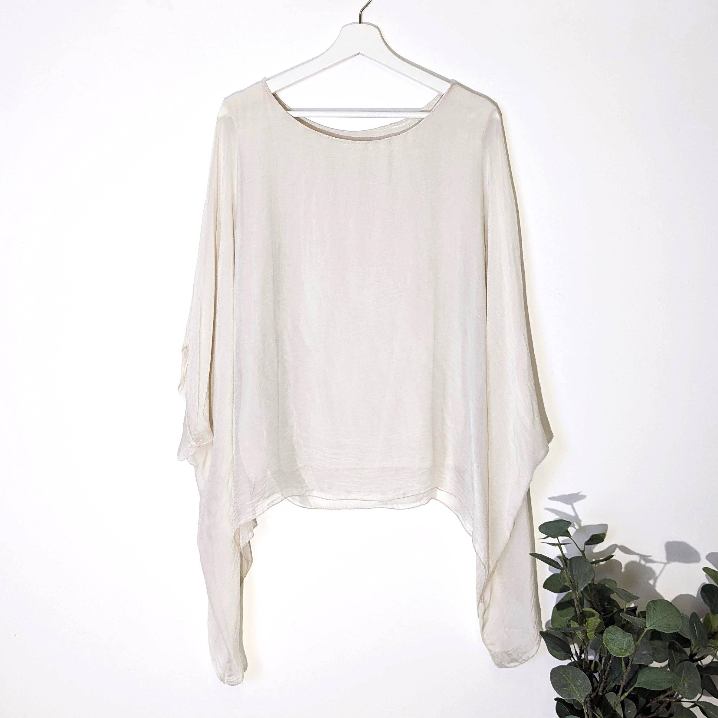Plain silk tunic with comfortable attached undergarment (O/S): GRN