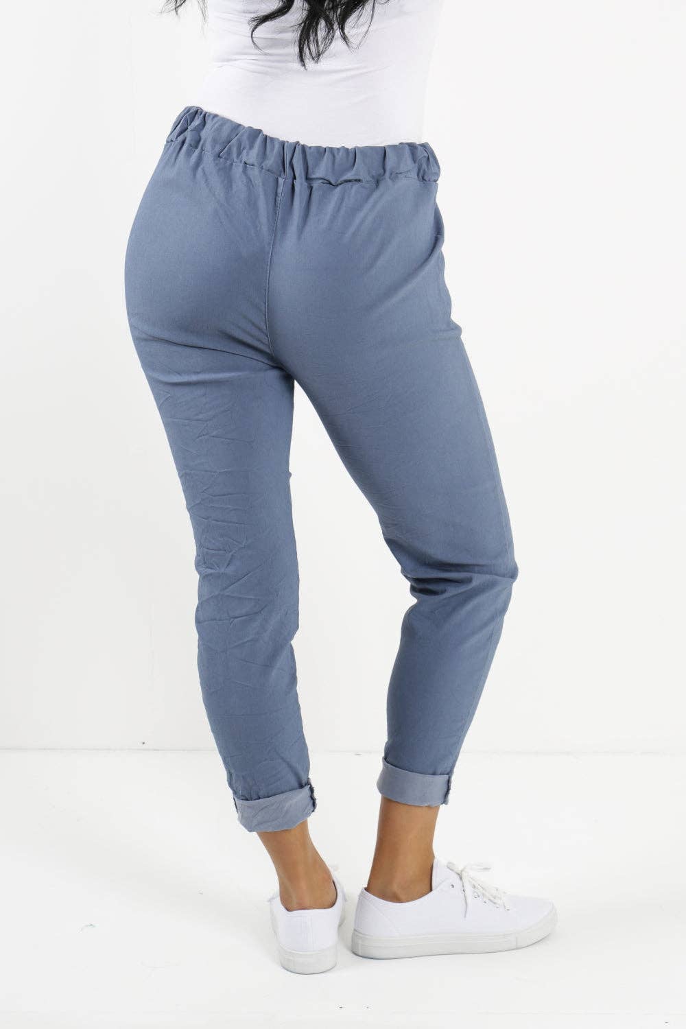 Womens Plain Magic Pants Italian Multi Colours: Chocolate / One Size (UK 10-14)