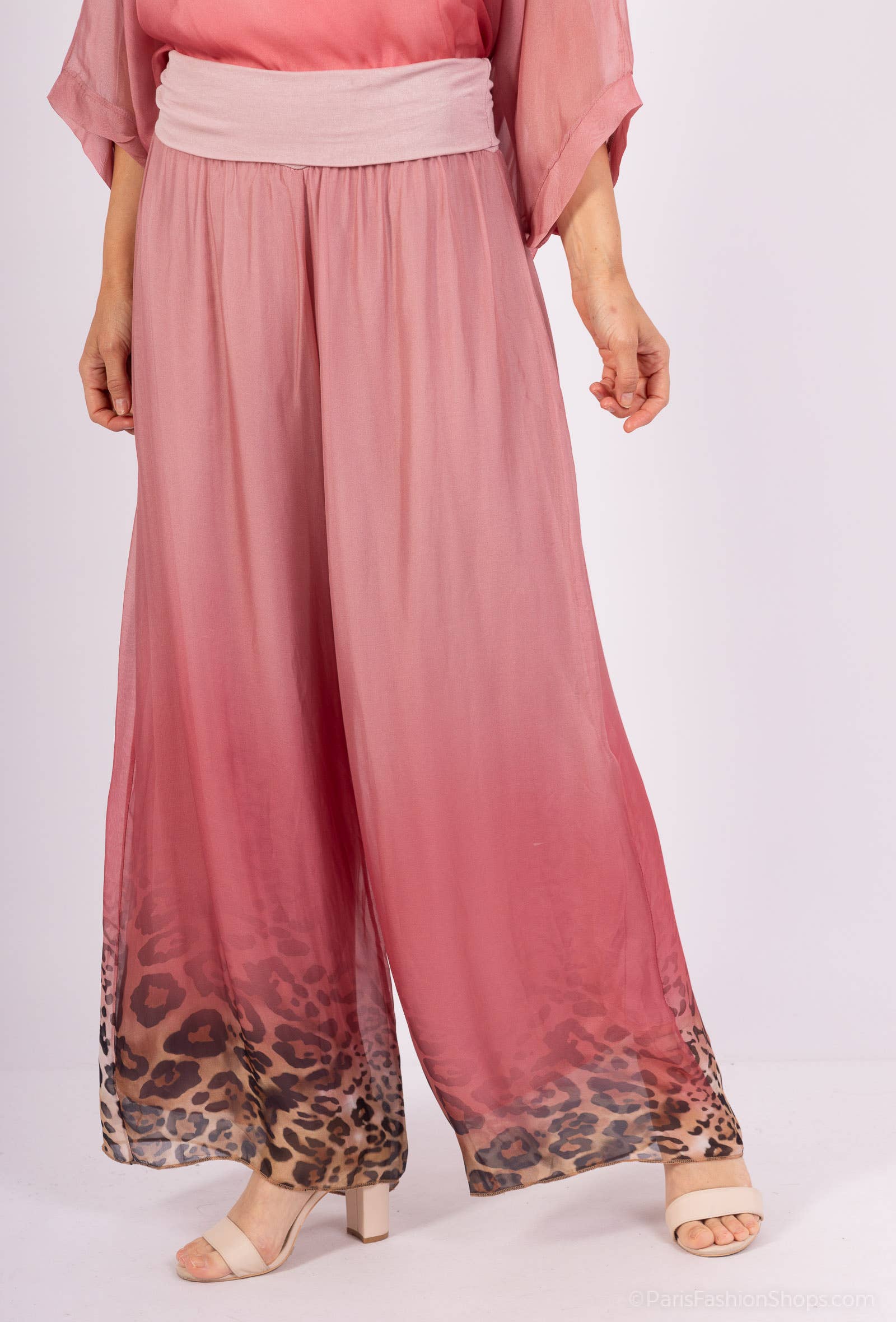Silk Trousers 20568: Pink