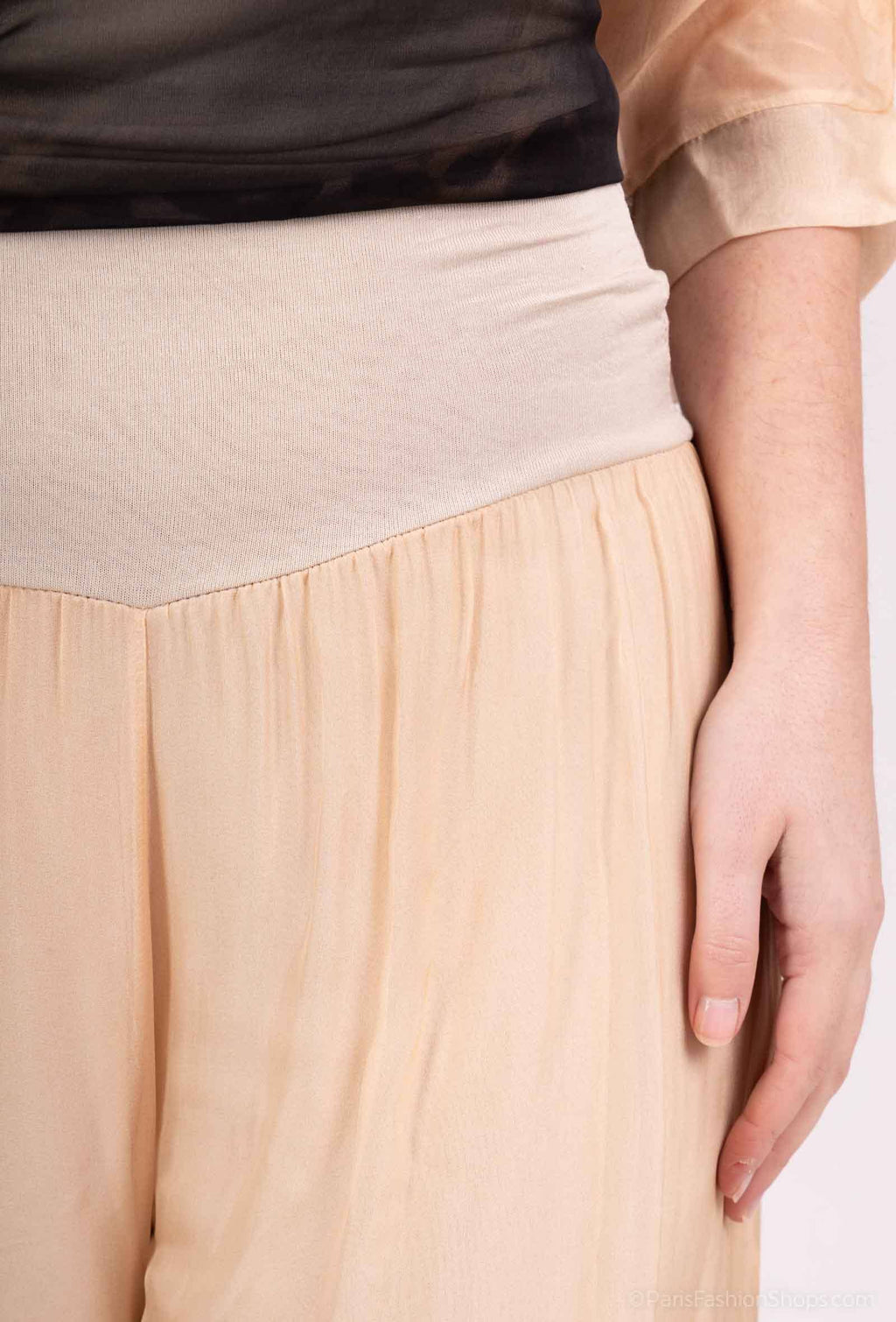 Silk Trousers 20568: Dark Blue