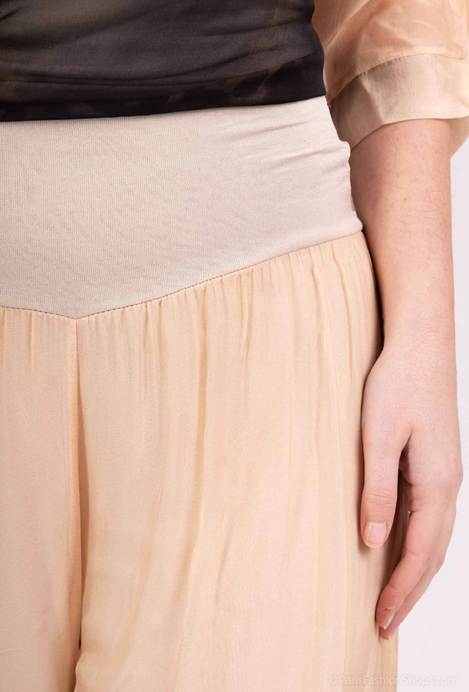 Silk Trousers 20568: Dark Blue