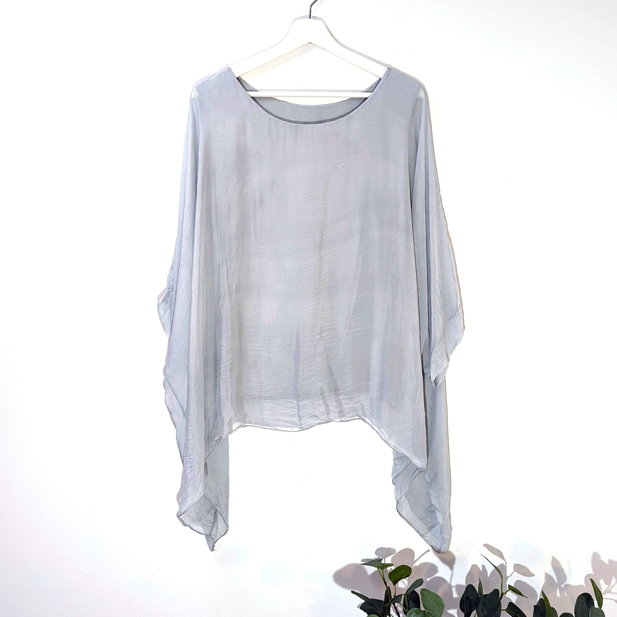 Plain silk tunic with comfortable attached undergarment (O/S): GRN