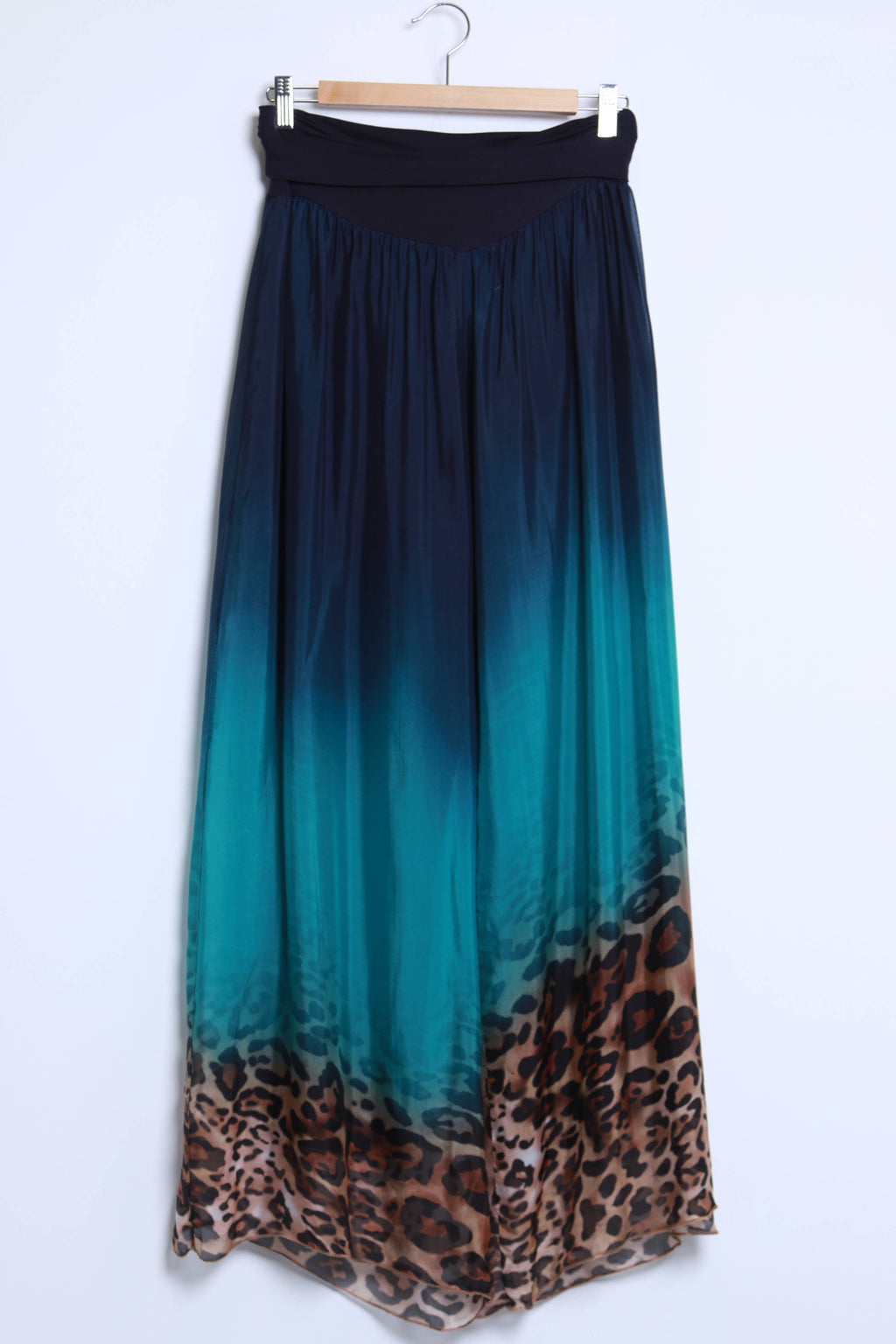 Silk Trousers 20568: Dark Blue