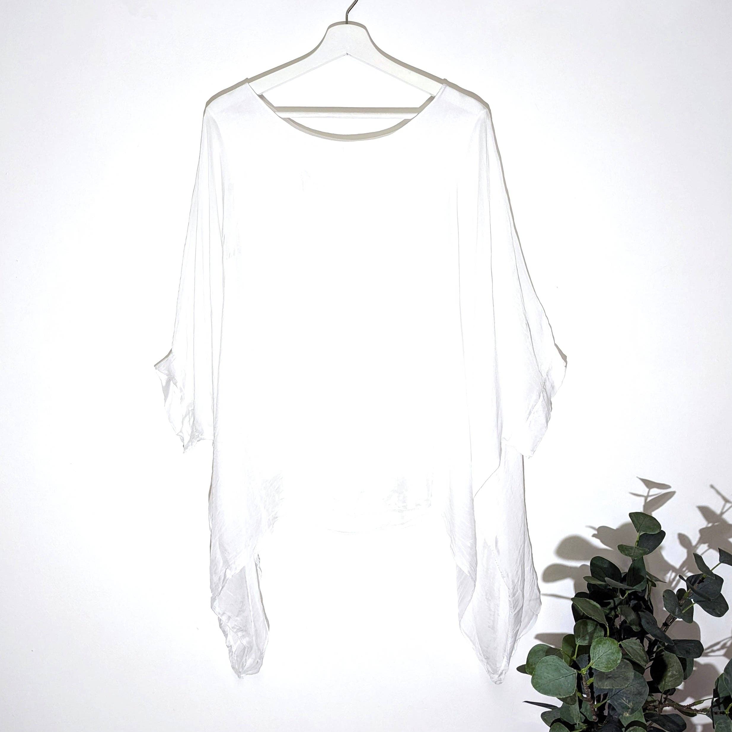 Plain silk tunic with comfortable attached undergarment (O/S): GRN