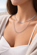 Elisaria Luxe Stainless Steel Double  Layered Necklace