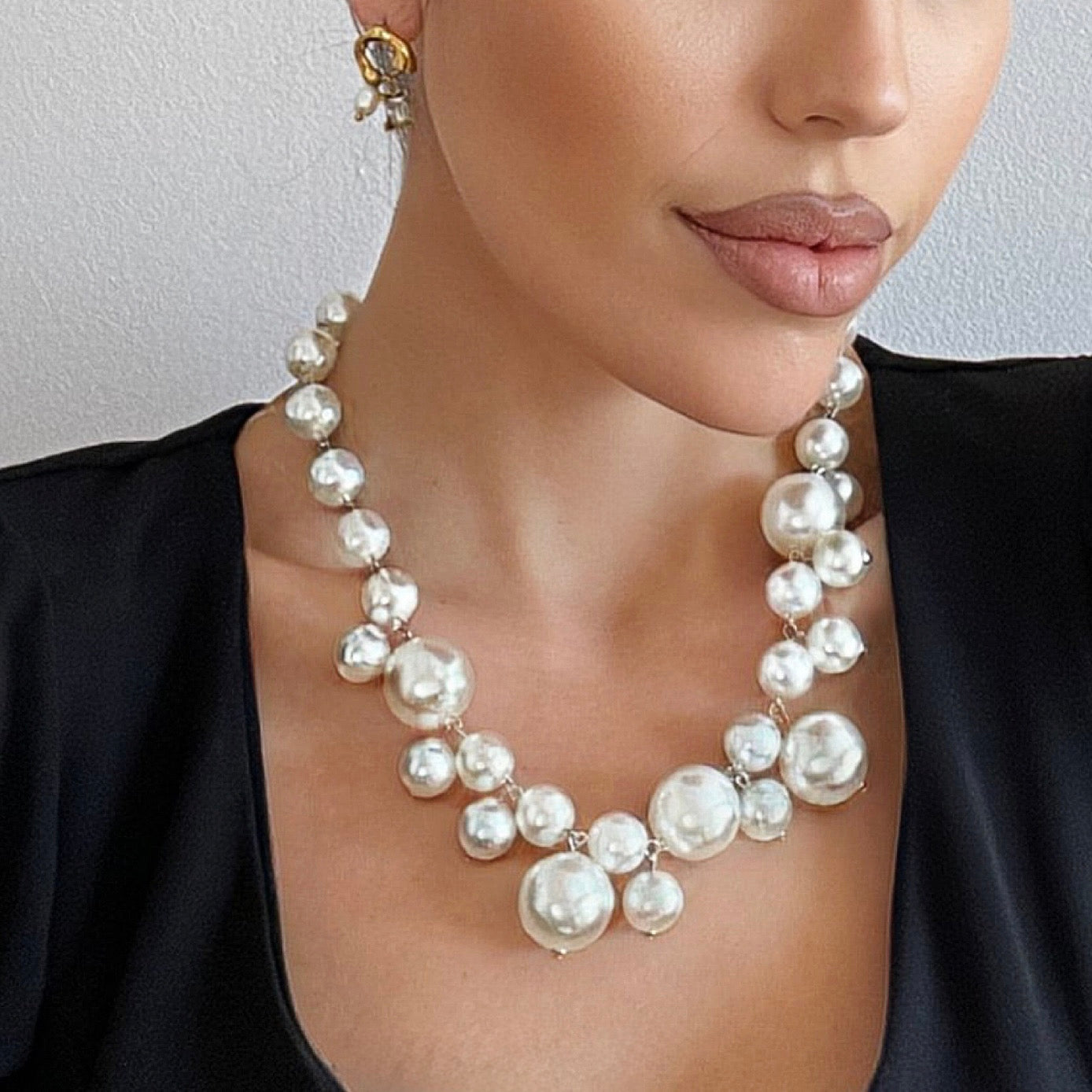 Coco Multi Cluster Statement Pearl Necklace