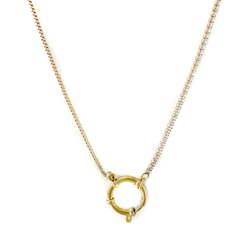 Claudine Luxe 18k Gold Plated Minimalist Gold Ring Necklace