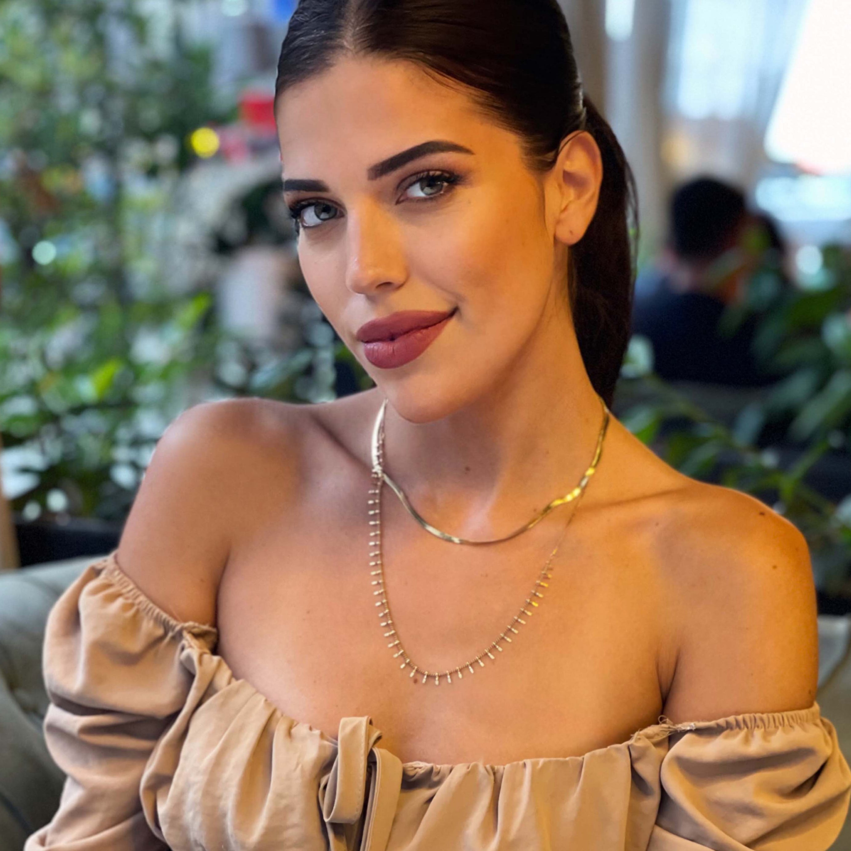 Elisaria Luxe Stainless Steel Double  Layered Necklace