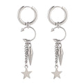 Aelin Statement Dangle  Star Charm Hoop Earrings