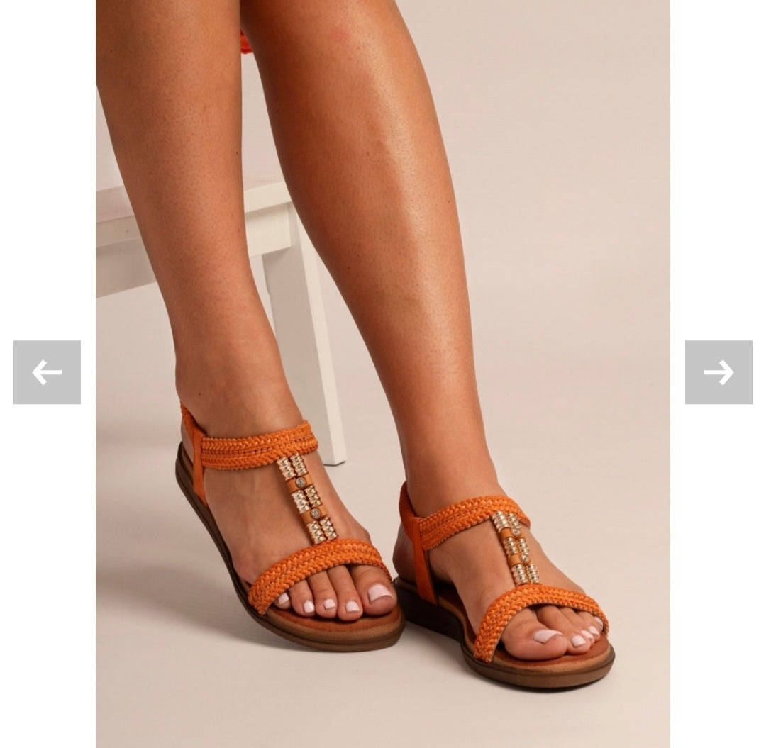 Lunar portofino sandals orange.