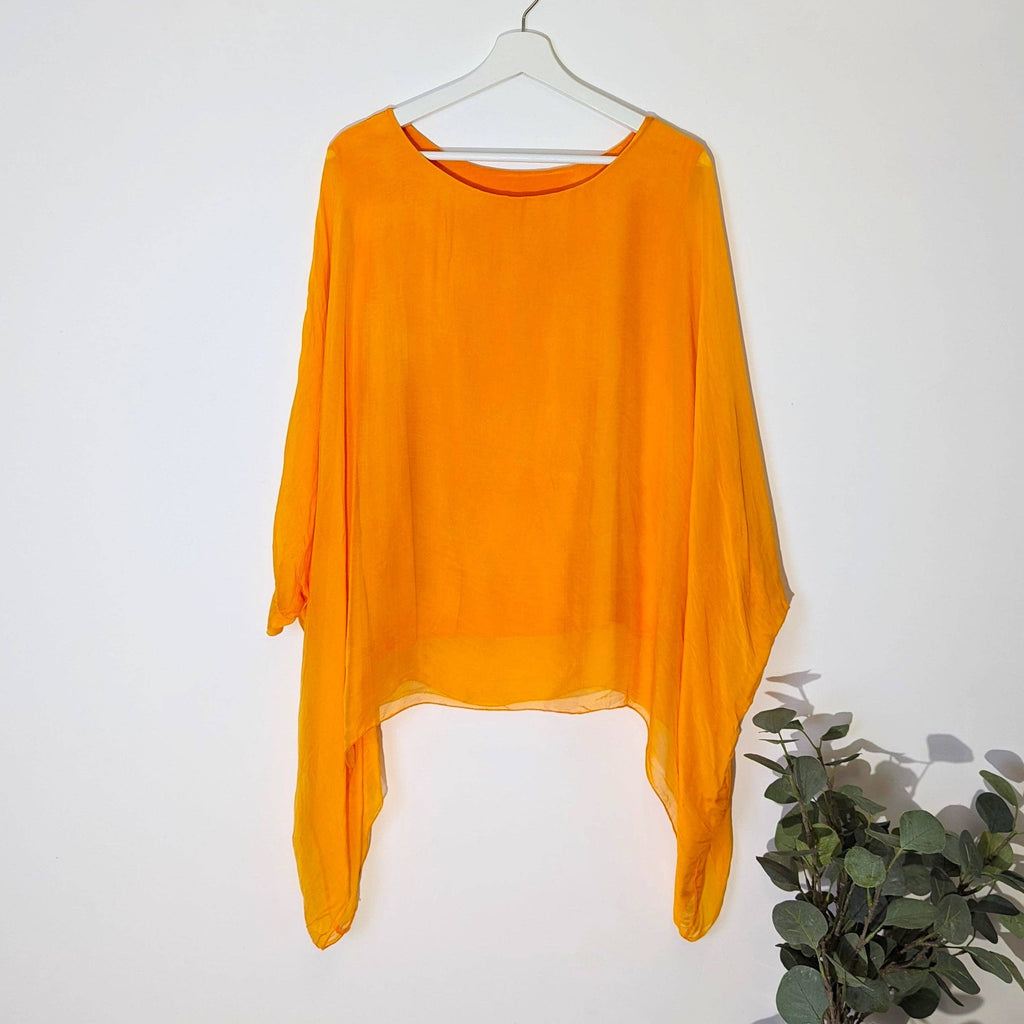 Plain silk tunic with comfortable attached undergarment (O/S): GRN