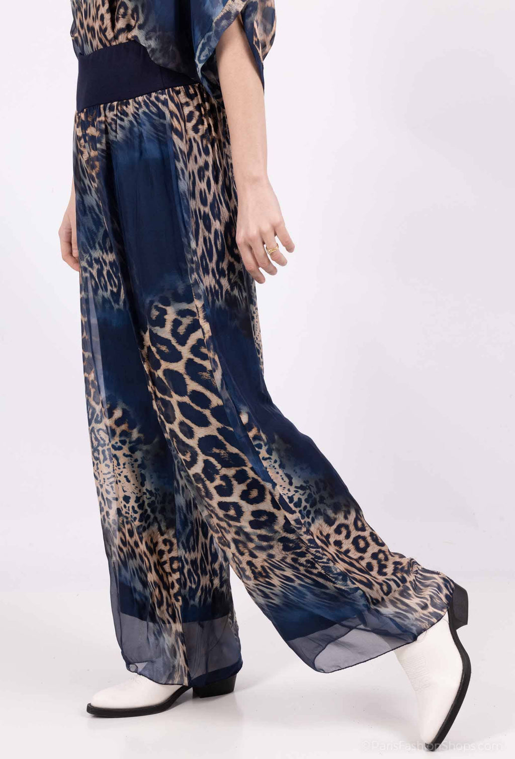 Leopard Silk Pants 20572: Jeans
