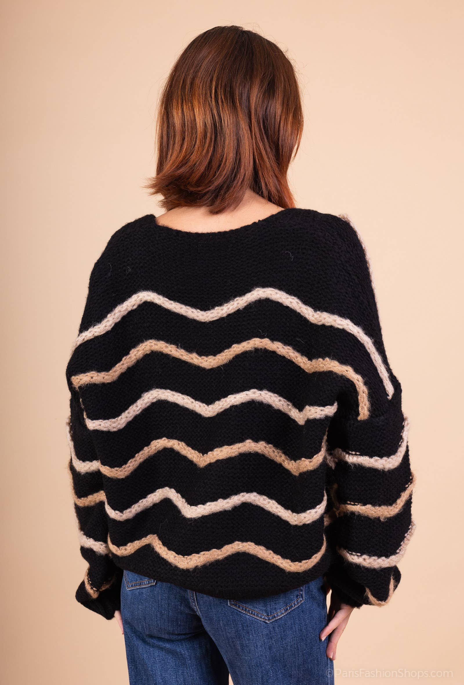 Mohair wave cardigan 13423: 10% mohair 20% nylon 70% acrylique / Marine / Taille unique