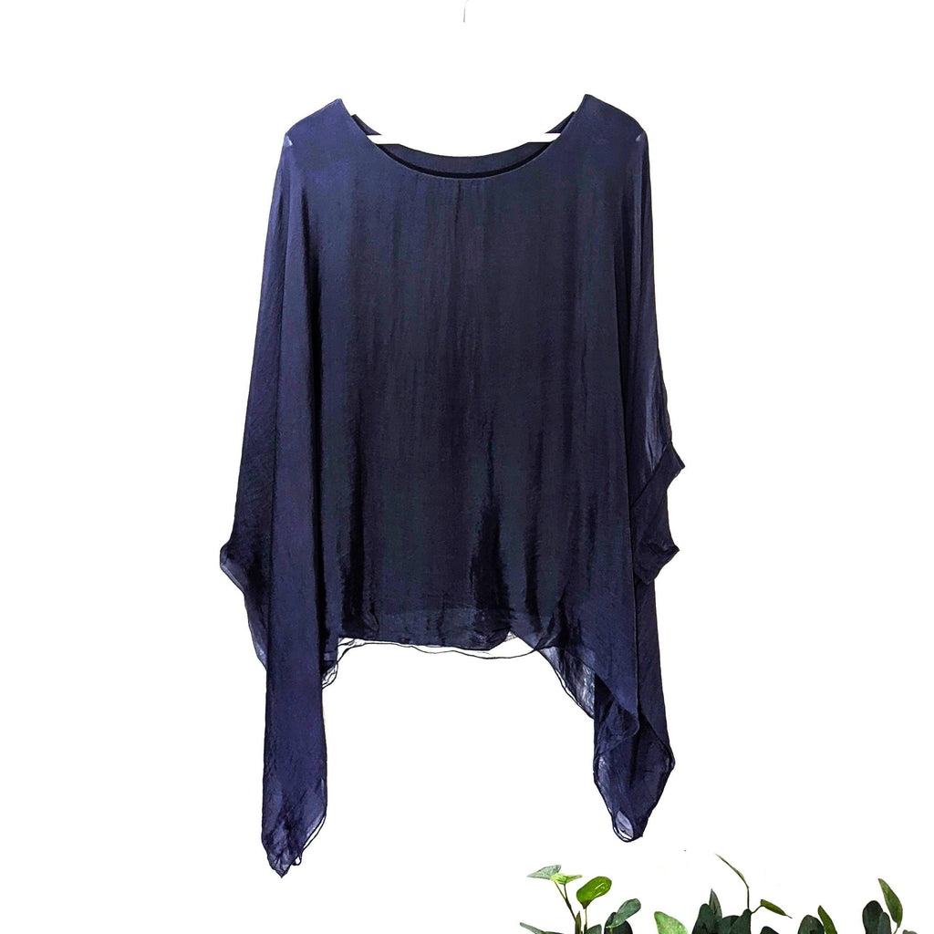 Plain silk tunic with comfortable attached undergarment (O/S): LGRN