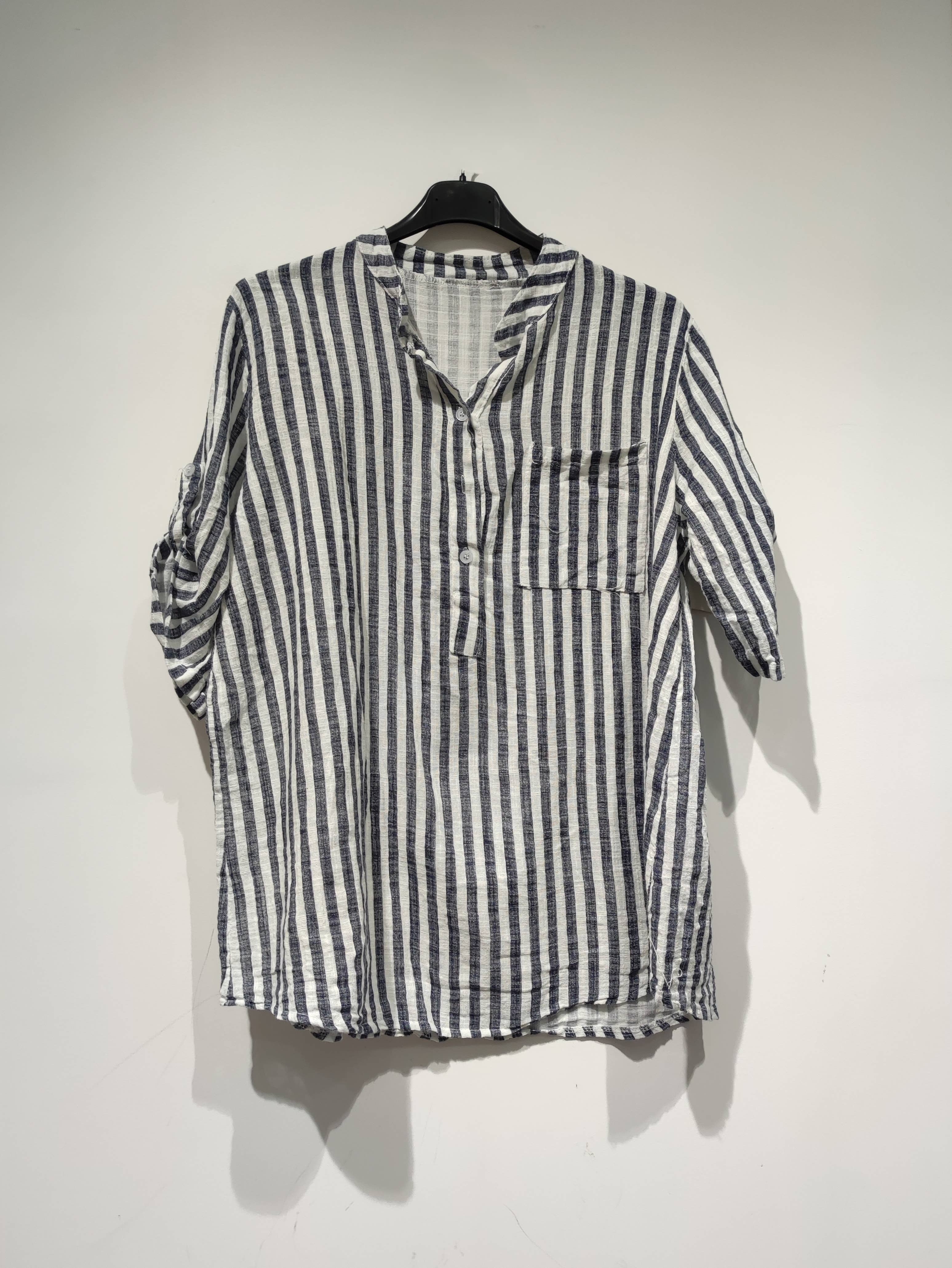 LISA Striped Blouse - PE25: White / You(38-48)
