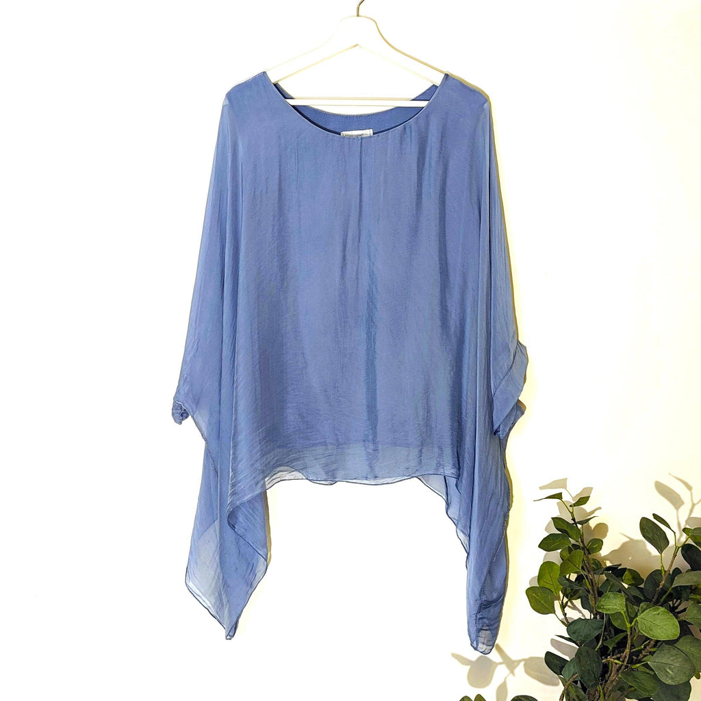 Plain silk tunic with comfortable attached undergarment (O/S): GRN