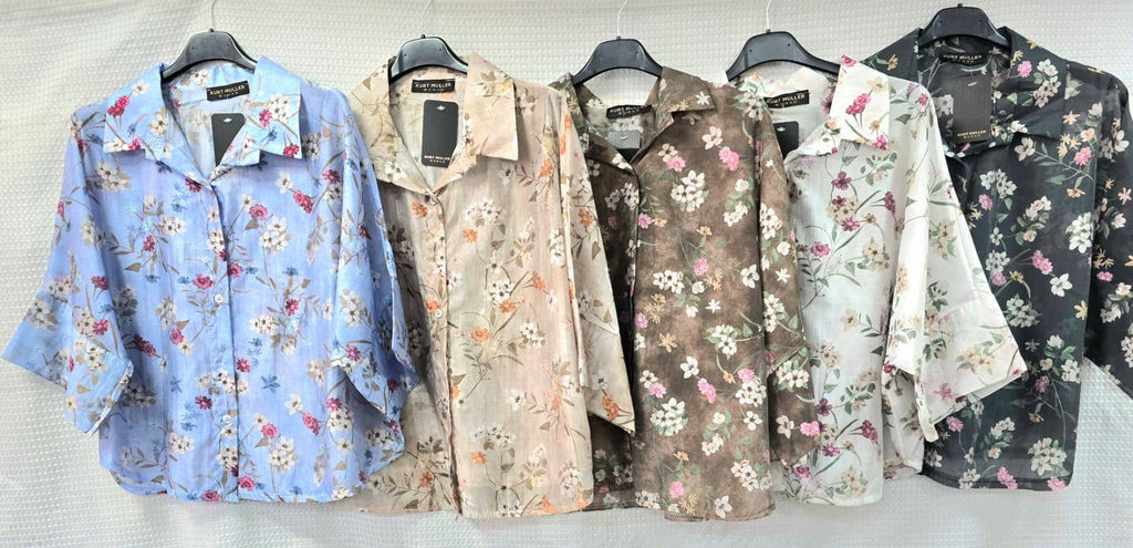 Floral Tencel Blouse: Black