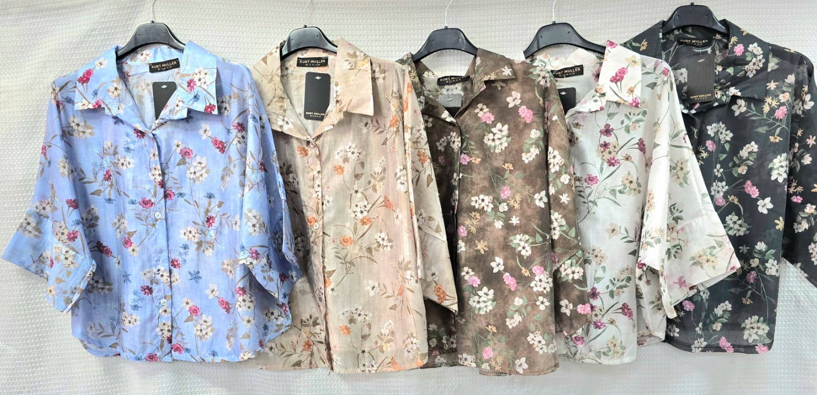 Floral Tencel Blouse: Beige