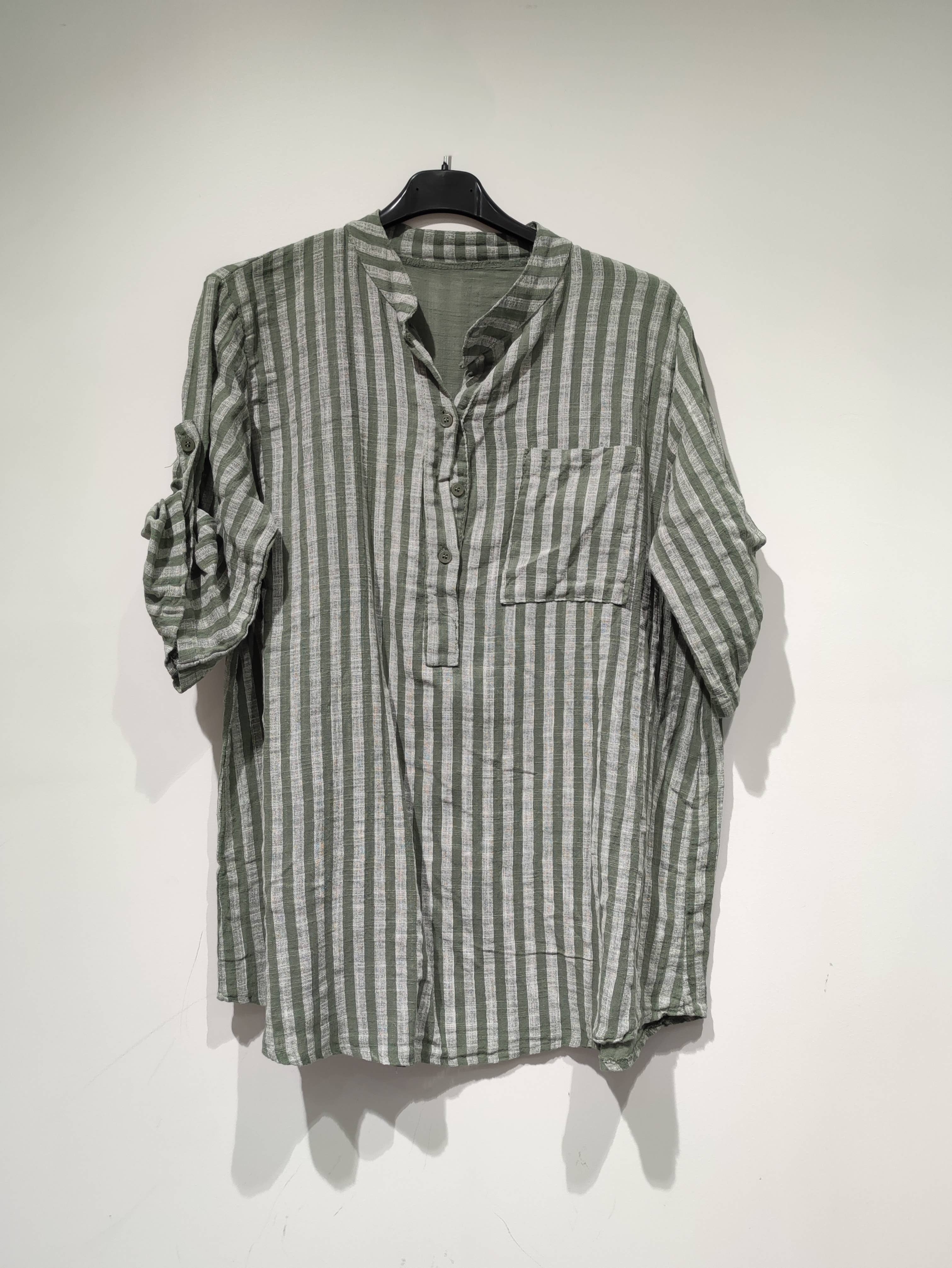 LISA Striped Blouse - PE25: Turquoise / You(38-48)