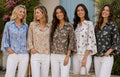 Floral Tencel Blouse: Chocolate