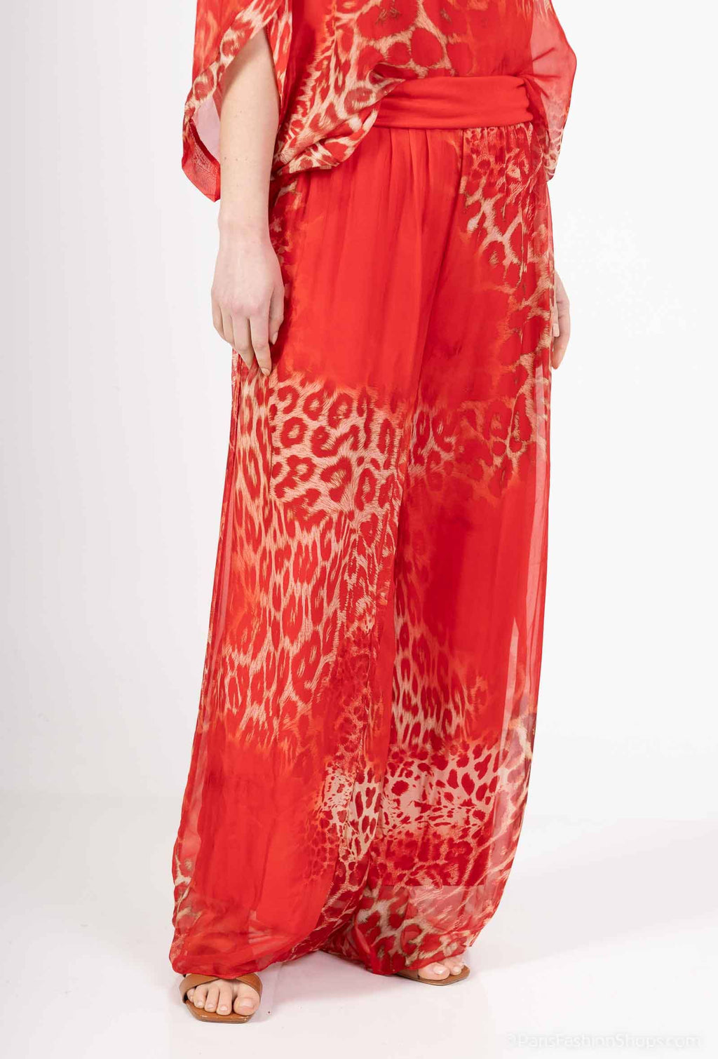 Leopard Silk Pants 20572: Jeans