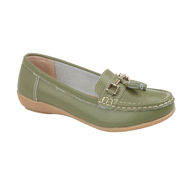 Jo and Joe nautical leather shoes mistletoe green..